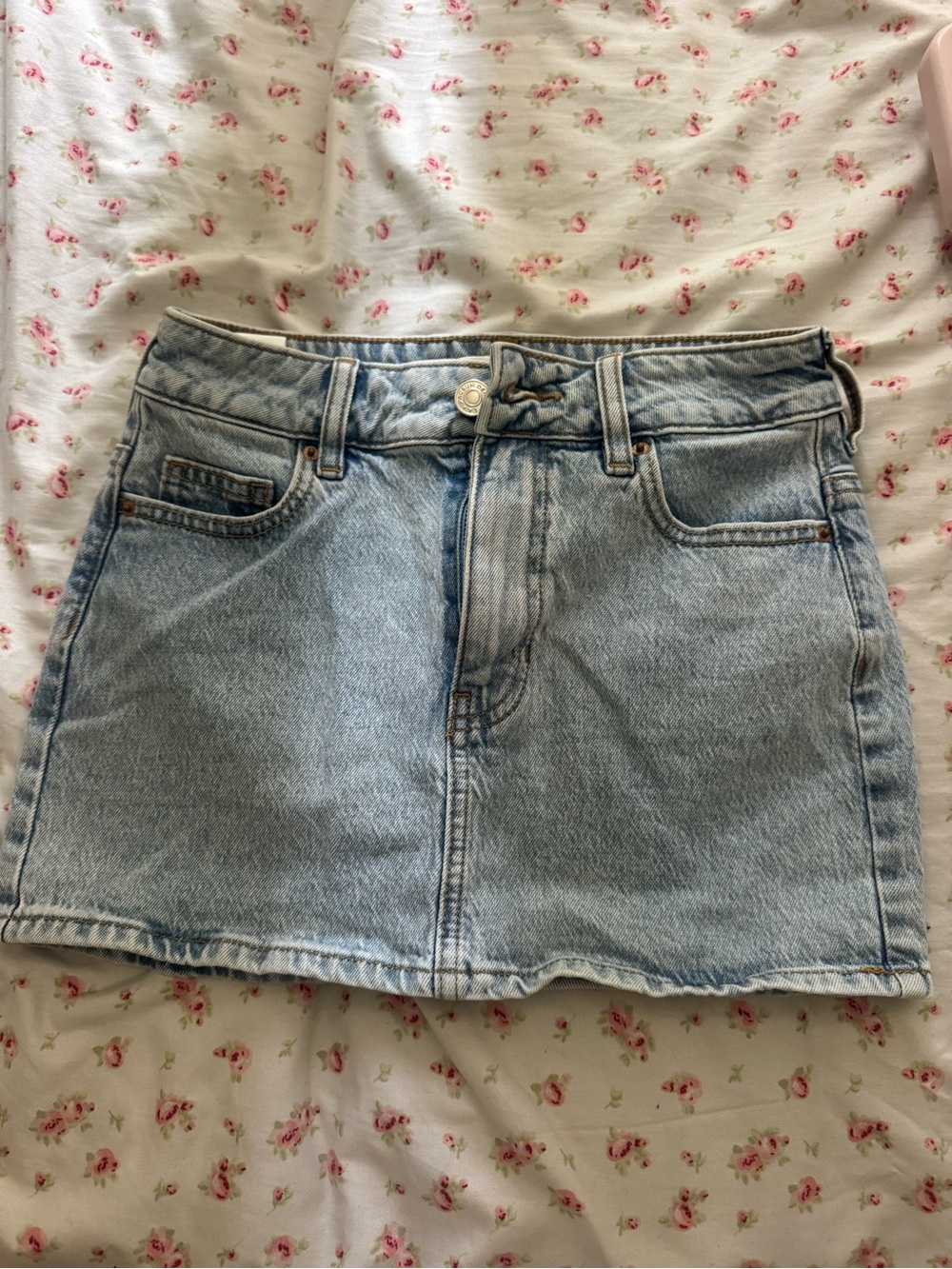 PacSun Light Blue Washed Denim Mini Skirt